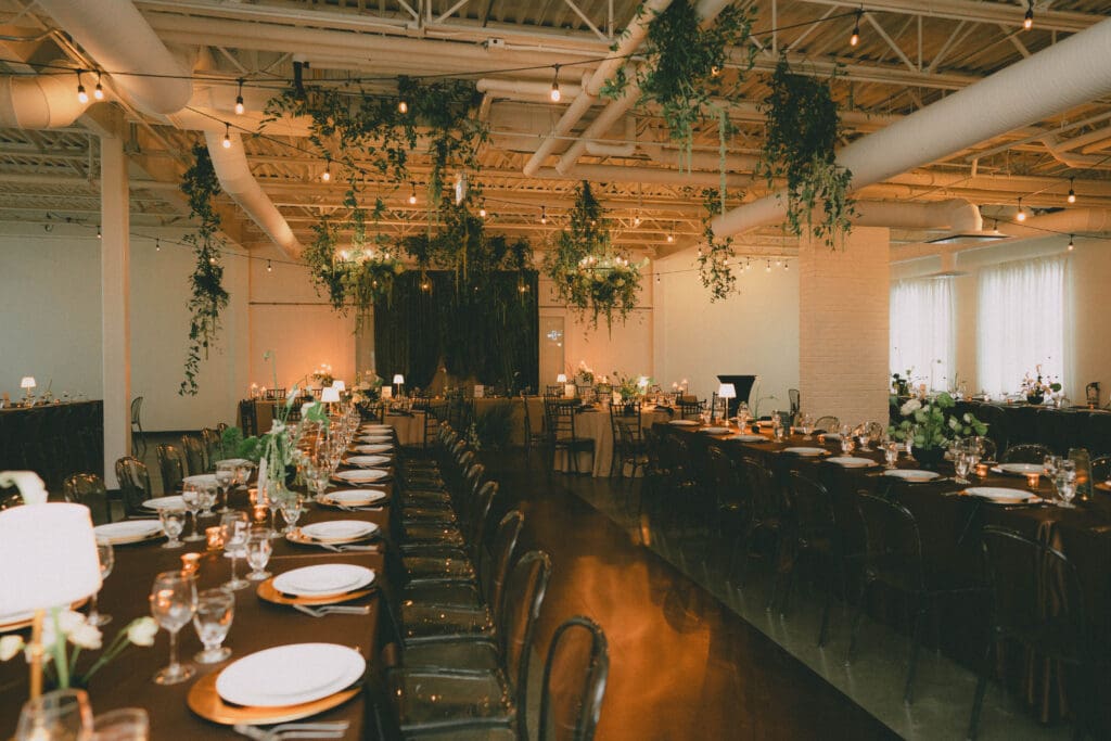 Reception setup at The Brownstone Wedding Venue