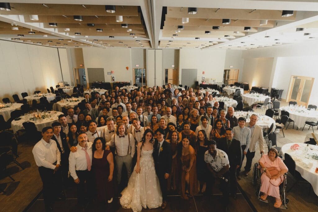 Group photo at a wedding